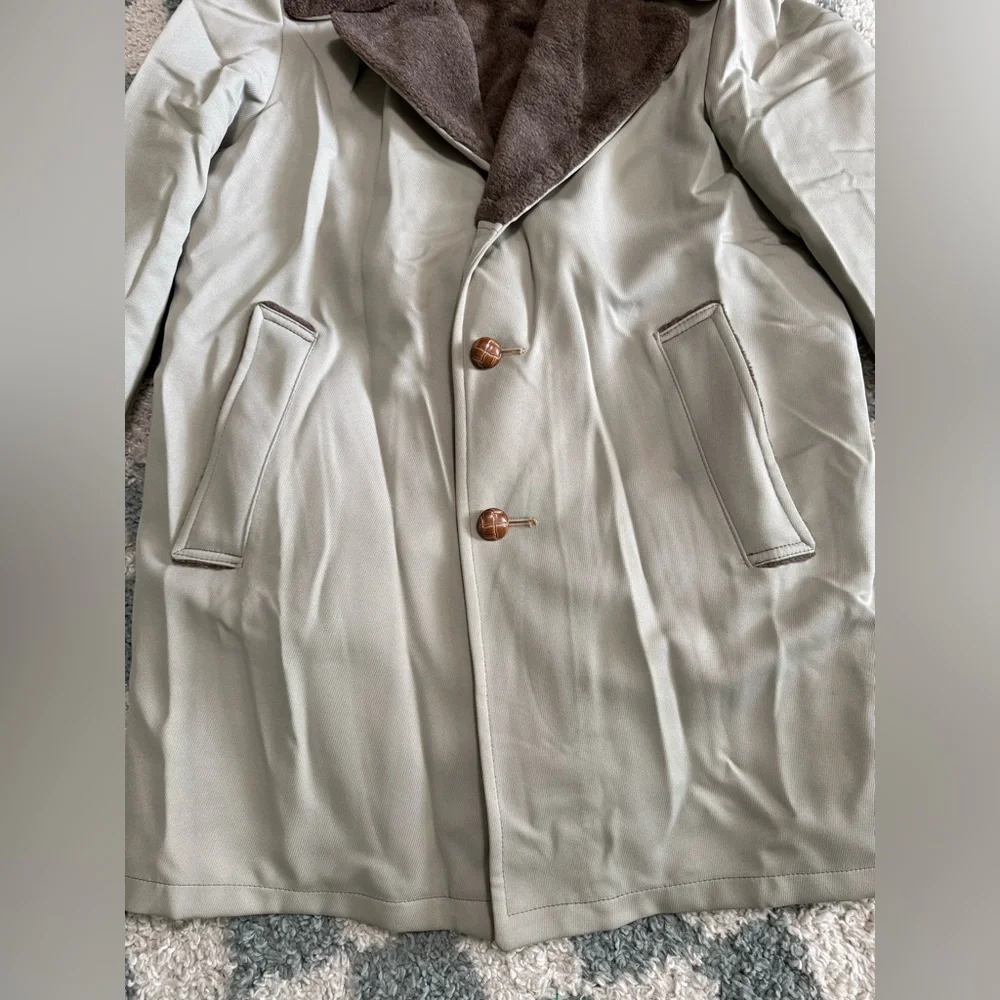 MONTEREY CLUB Vintage Made In USA Topcoat Barn Coat Chore Jacket Woven Buttons